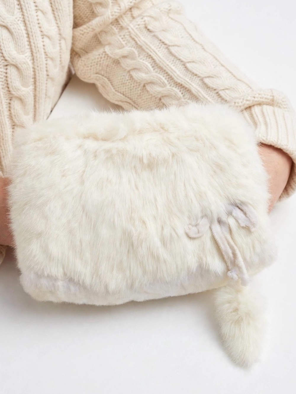 Vintage 40s Small Rabbit Fur Muff